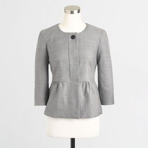 J. Crew Light Grey Peplum Suiting Jacket